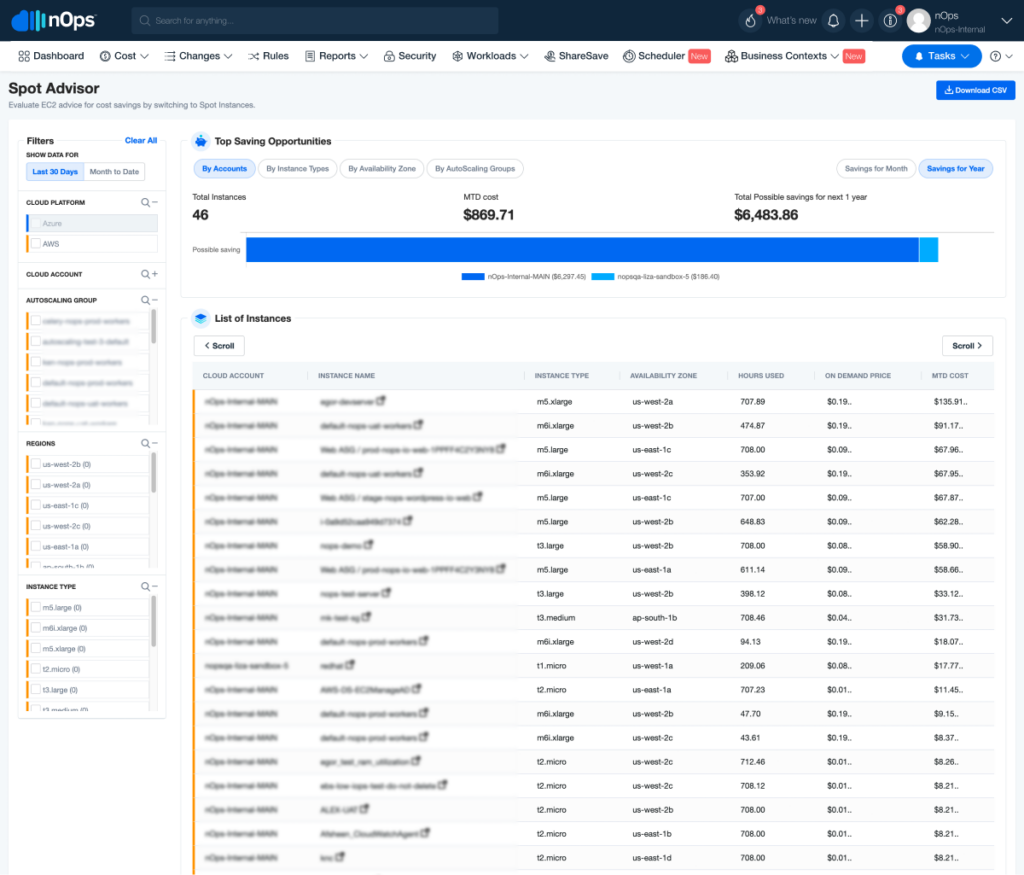 Spot Advisor (Cost Optimization)