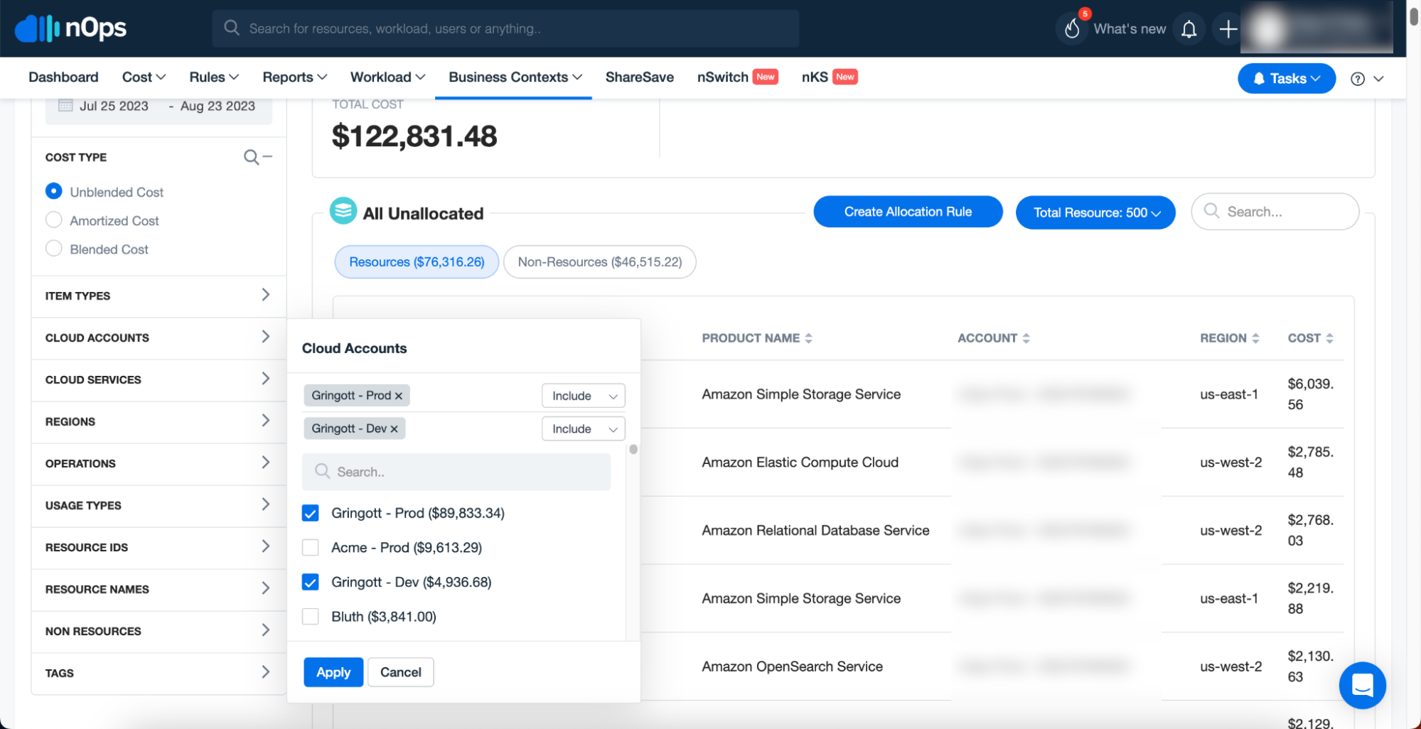 Business Contexts Dashboard