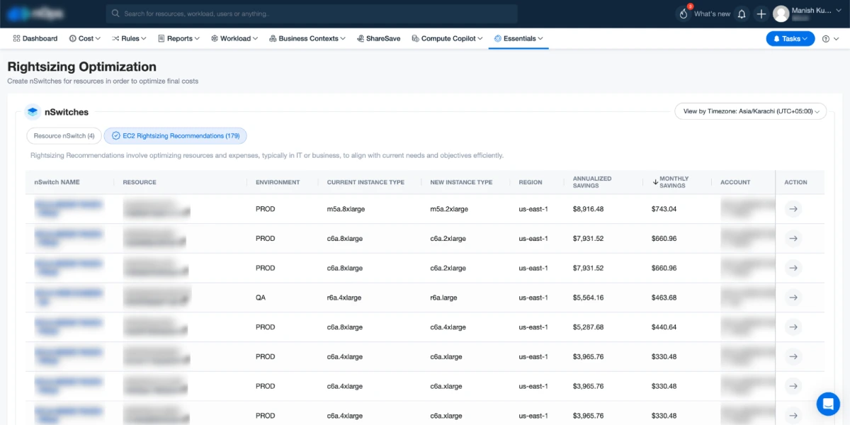 Rightsizing-Optimization