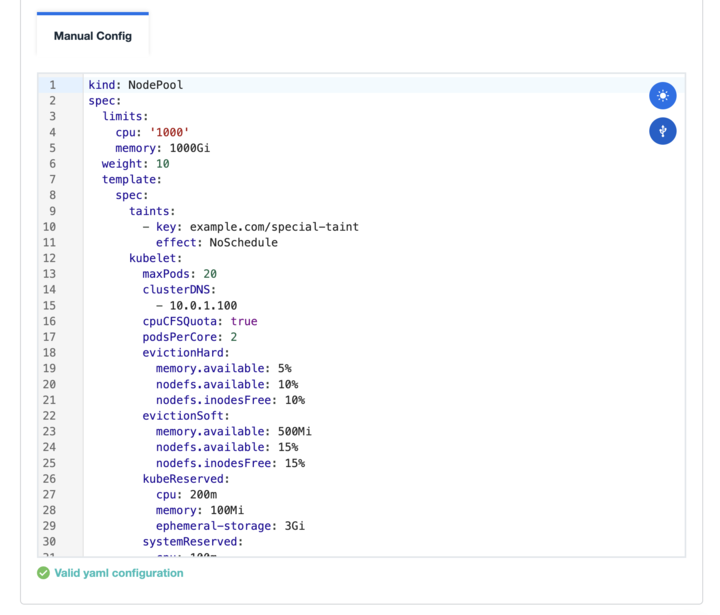 Image displaying addition of new set of validators for the NodeClasses and the NodePools.