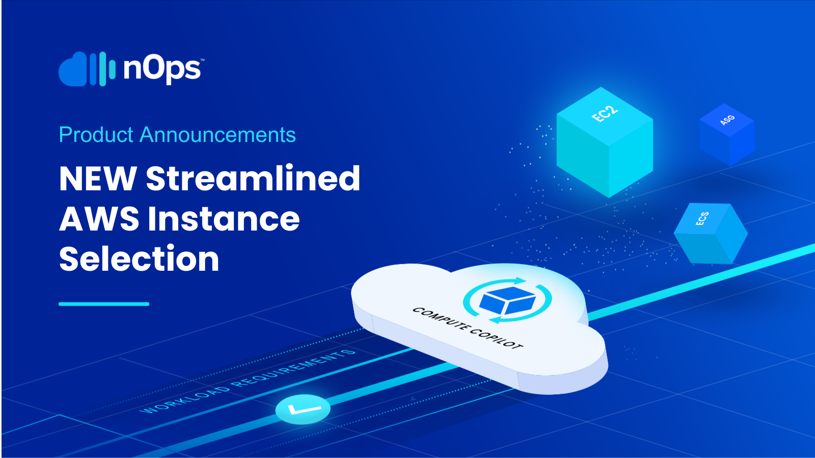 Featured image for the product announcement blog titled NEW Streamlined AWS Instance Selection based on workload requirements.