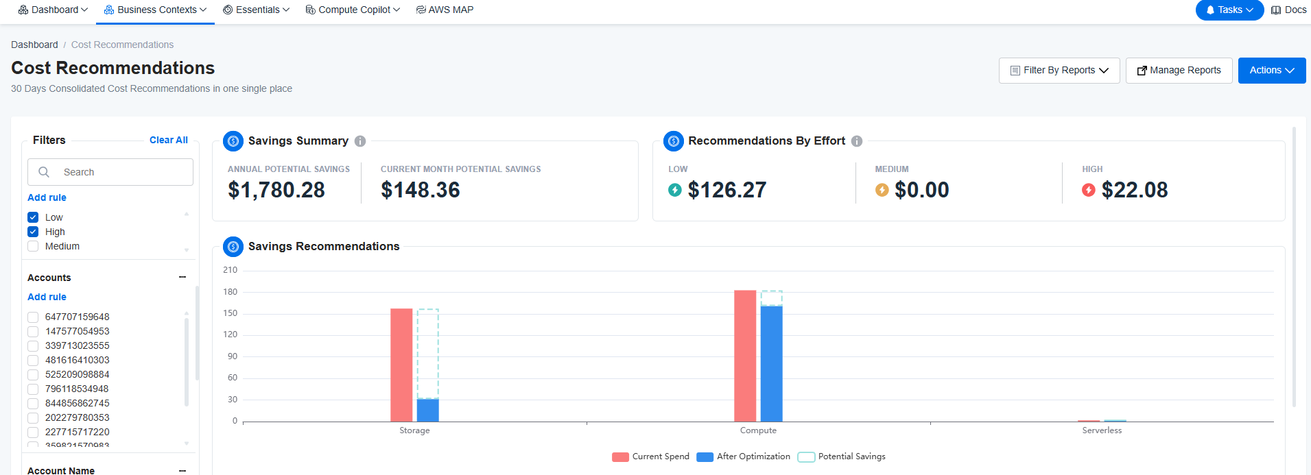 Cost Recommendations