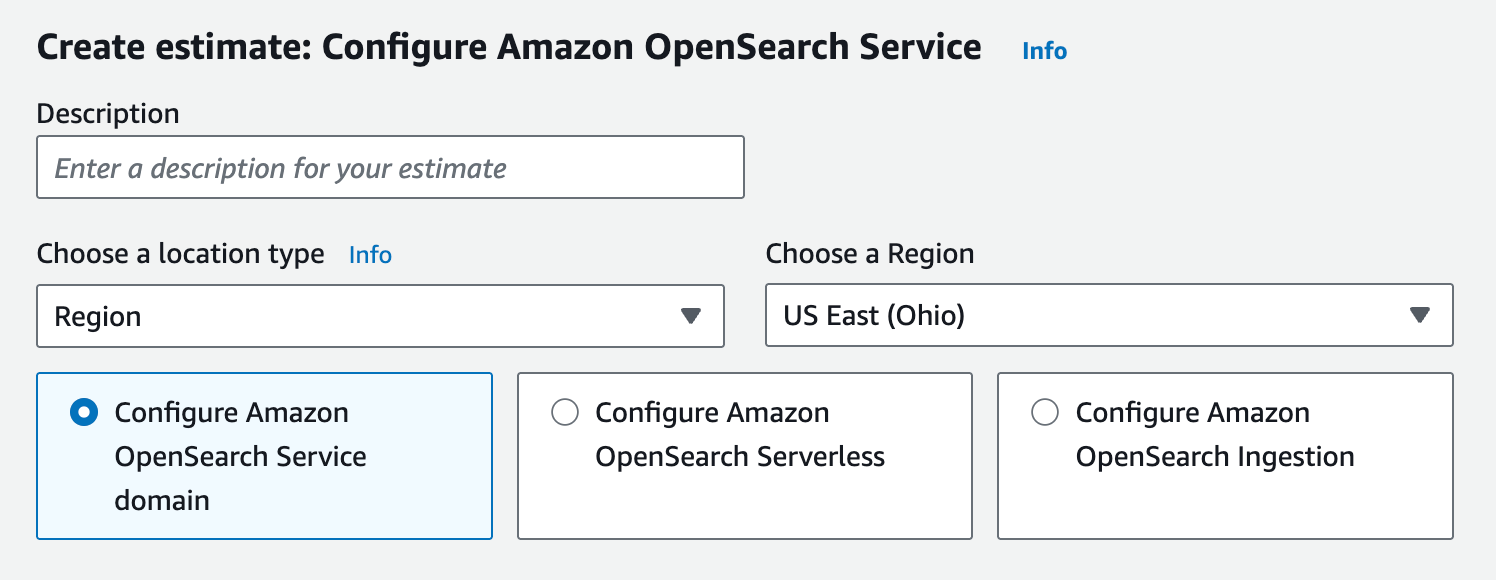 AWS OpenSearch pricing calculator